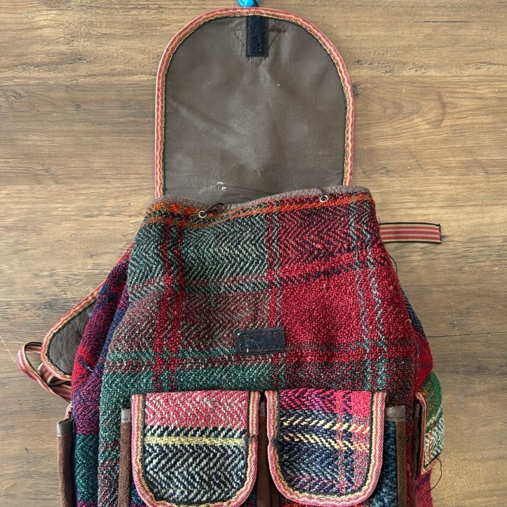 BOHO VINTAGE Backpack | Knit Patchwork Multicolour - Picture 4 of 9